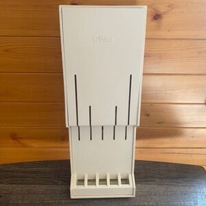 Cutco 1742 Vintage Wall Mount Knife Block 5 Slot Cream Textured Plastic USA Made